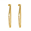 1 Pair Elegant Streetwear Lines Chain Inlay 304 Stainless Steel Rhinestones 18K Gold Plated Drop Earrings