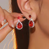 1 Pair Elegant Streetwear Water Droplets Inlay Copper Artificial Gemstones Rhinestones Drop Earrings