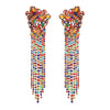1 Pair Elegant Tassel Butterfly Tassel Inlay Alloy Glass Drop Earrings