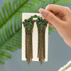 1 Pair Elegant Tassel Butterfly Tassel Inlay Alloy Glass Drop Earrings