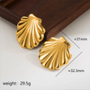 1 Pair Elegant Vacation Classic Style Shell Plating Stainless Steel 18k Gold Plated Ear Studs
