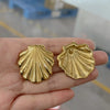 1 Pair Elegant Vacation Classic Style Shell Plating Stainless Steel 18k Gold Plated Ear Studs