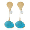 1 Pair Elegant Vacation Simple Style Shell Alloy Gold Plated Drop Earrings