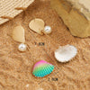 1 Pair Elegant Vacation Simple Style Shell Alloy Gold Plated Drop Earrings
