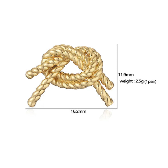 1 Pair Elegant Vintage Style Classic Style Heart Shape Alkaline Junction Knot Plating Inlay Copper Zircon 18K Gold Plated Ear Studs