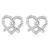 1 Pair Elegant Vintage Style Classic Style Heart Shape Alkaline Junction Knot Plating Inlay Copper Zircon 18K Gold Plated Ear Studs