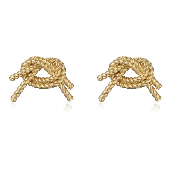 1 Pair Elegant Vintage Style Classic Style Heart Shape Alkaline Junction Knot Plating Inlay Copper Zircon 18K Gold Plated Ear Studs