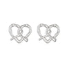 1 Pair Elegant Vintage Style Classic Style Heart Shape Alkaline Junction Knot Plating Inlay Copper Zircon 18K Gold Plated Ear Studs