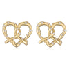 1 Pair Elegant Vintage Style Classic Style Heart Shape Alkaline Junction Knot Plating Inlay Copper Zircon 18K Gold Plated Ear Studs