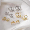 1 Pair Elegant Vintage Style Classic Style Heart Shape Alkaline Junction Knot Plating Inlay Copper Zircon 18K Gold Plated Ear Studs