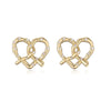 1 Pair Elegant Vintage Style Classic Style Heart Shape Alkaline Junction Knot Plating Inlay Copper Zircon 18K Gold Plated Ear Studs