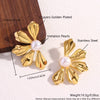 1 Pair Elegant Vintage Style Flower Plating Inlay 304 Stainless Steel Imitation Pearl 18K Gold Plated Gold Plated Earrings Ear Studs