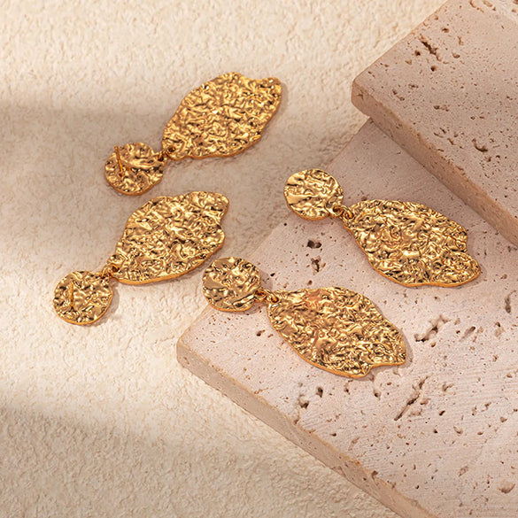 1 Pair Elegant Vintage Style Irregular Plating 304 Stainless Steel Gold Plated Ear Studs