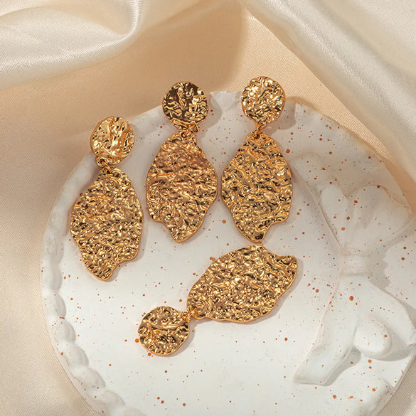 1 Pair Elegant Vintage Style Irregular Plating 304 Stainless Steel Gold Plated Ear Studs