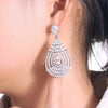 1 Pair Elegant Water Droplets Plating Inlay Copper Artificial Gemstones Rhodium Plated Drop Earrings