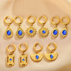 1 Pair Ethnic Style Streetwear Water Droplets Patchwork Plating Inlay Stainless Steel Zircon Gold Plated Drop Earrings