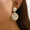 1 Pair Exaggerated Artistic Water Droplets Pearl Flower Alloy Drop Earrings
