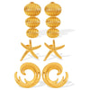 1 Pair Exaggerated Beach IG Style Oval Starfish Sea Wave Polishing 304 Stainless Steel 18K Gold Plated Drop Earrings Ear Studs