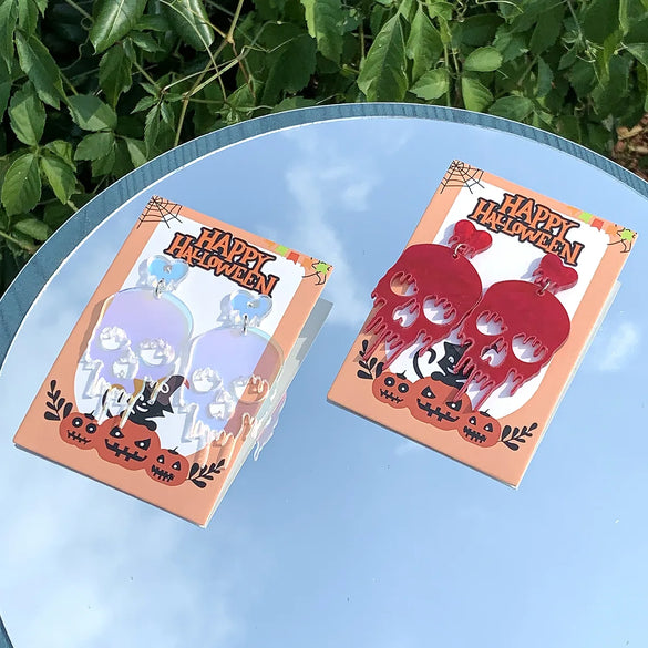 1 Pair Exaggerated Funny Skull Arylic Drop Earrings