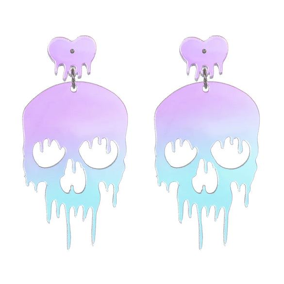 1 Pair Exaggerated Funny Skull Arylic Drop Earrings