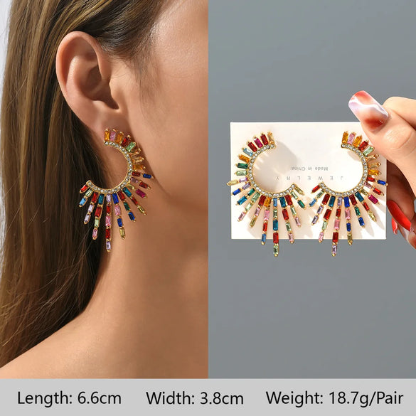 1 Pair Exaggerated Luxurious Shiny Round Heart Shape Wings Plating Inlay Copper Alloy Zinc Alloy Rhinestones Glass Ear Studs