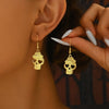 1 Pair Exaggerated Punk Simple Style Pumpkin Skull Copper Drop Earrings