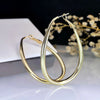 1 Pair Exaggerated Simple Style Oval Plating Copper Gold Plated Hoop Earrings