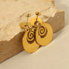 1 Pair Fashion Circle Titanium Steel Plating Drop Earrings
