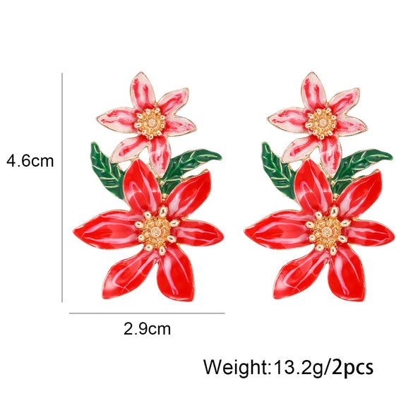 1 Pair Fashion Flower Alloy Plating Women'S Drop Earrings