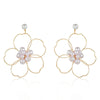 1 Pair Fashion Flower Metal Plating Artificial Pearls Women'S Drop Earrings