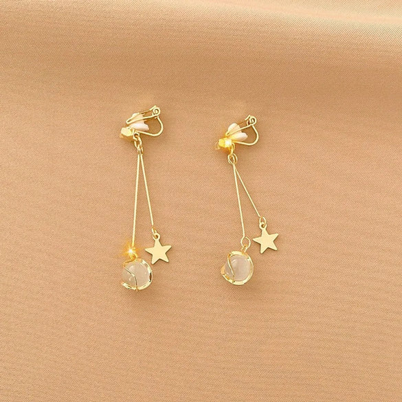 1 Pair Fashion Geometric Alloy Plating Artificial Pearls Rhinestones Women'S Ear Clips