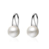 1 Pair Fashion Geometric Sterling Silver Inlaid Pearls Drop Earrings
