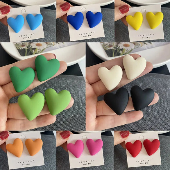 1 Pair Fashion Heart Shape Resin Plating Women'S Ear Studs