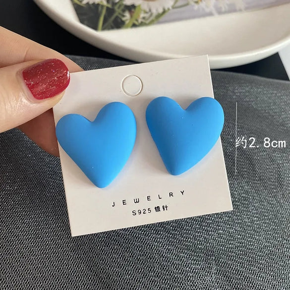 1 Pair Fashion Heart Shape Resin Plating Women'S Ear Studs
