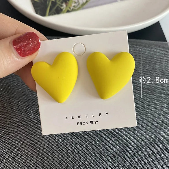 1 Pair Fashion Heart Shape Resin Plating Women'S Ear Studs