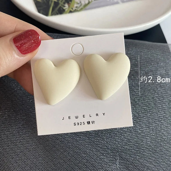 1 Pair Fashion Heart Shape Resin Plating Women'S Ear Studs