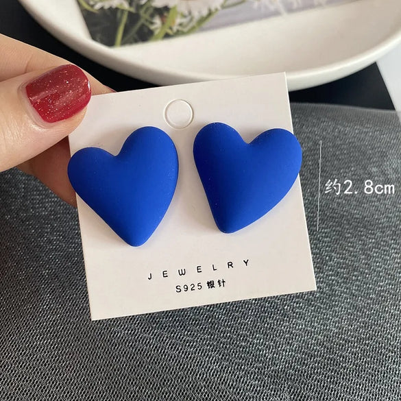 1 Pair Fashion Heart Shape Resin Plating Women'S Ear Studs