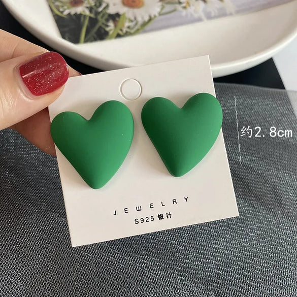 1 Pair Fashion Heart Shape Resin Plating Women'S Ear Studs