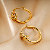 1 Pair Fashion Knot Titanium Steel Plating Earrings