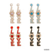 1 Pair Fashion Letter Beaded Handmade Women'S Drop Earrings