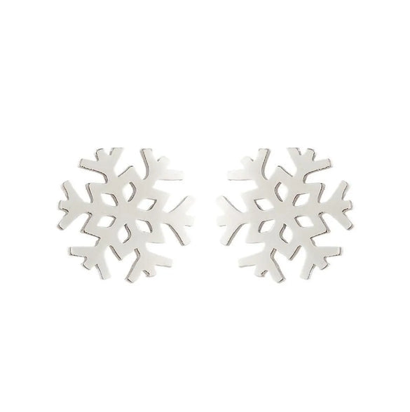 1 Pair Fashion Moon Heart Shape Snowflake Stainless Steel Ear Studs