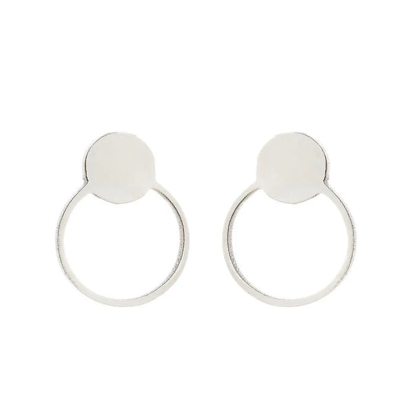 1 Pair Fashion Moon Heart Shape Snowflake Stainless Steel Ear Studs