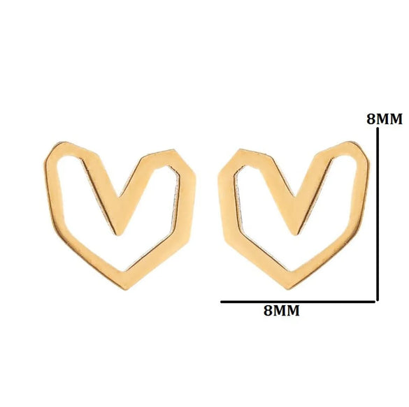 1 Pair Fashion Moon Heart Shape Snowflake Stainless Steel Ear Studs