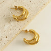 1 Pair Fashion Solid Color Stainless Steel Asymmetrical Irregular Plating Earrings