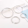 1 Pair Fashion Solid Color Stainless Steel Hollow Out Hoop Earrings