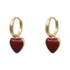 1 Pair Fashion Square Heart Shape Alloy Enamel Women'S Drop Earrings