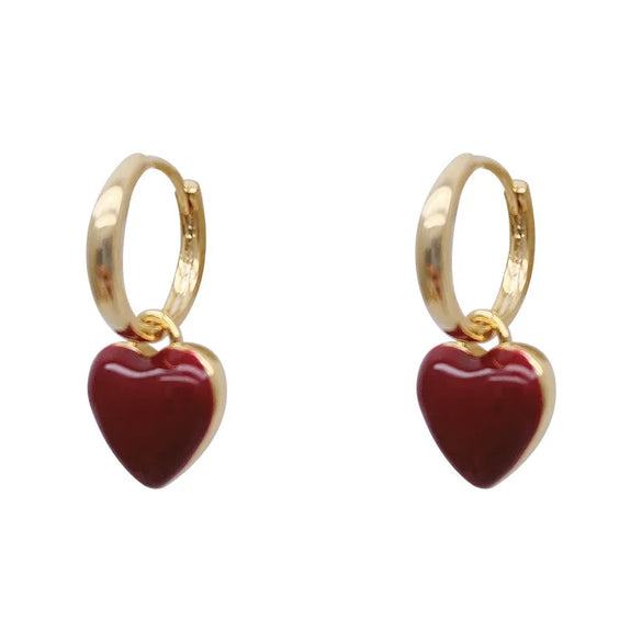 1 Pair Fashion Square Heart Shape Alloy Enamel Women'S Drop Earrings