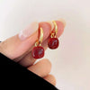 1 Pair Fashion Square Heart Shape Alloy Enamel Women'S Drop Earrings