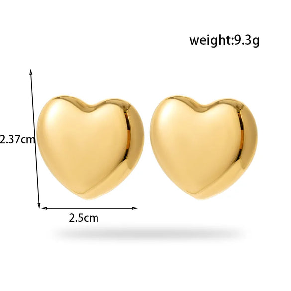 1 Pair French Style Simple Style C Shape Round Heart Shape Plating 304 Stainless Steel Drop Earrings Earrings