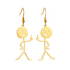 1 Pair Funny Cartoon Character Plating Titanium Steel 18k Gold Plated Drop Earrings